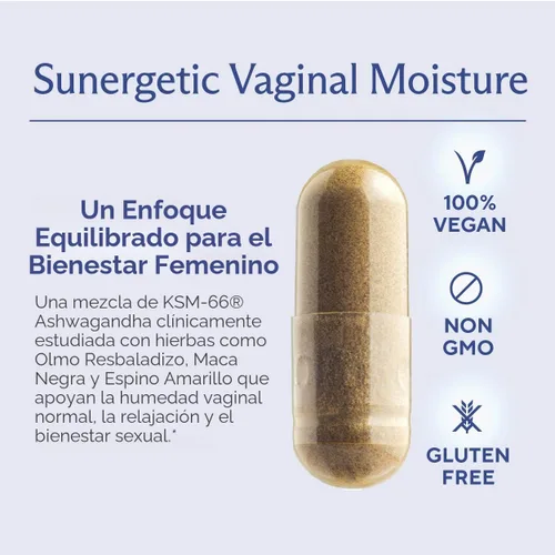 Vista 3 de Cápsulas de apoyo de la humedad vaginal prémium – Humedad y estado de ánimo vaginales, función sexual y relajación, sequedad vaginal, bienestar e