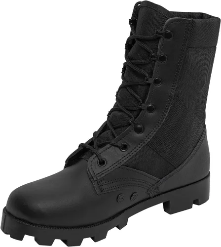 Vista 2 de Rothco Speedlace Jungle - Botas de senderismo tácticas resistentes de gamuza de piel de 8 pulgadas de alto Negro