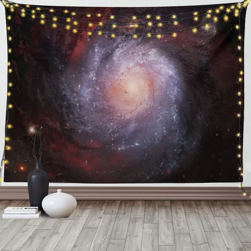Vista 10 de Ambesonne Galaxy Tapestry, Spiral Nebula Print Outer Space Theme Far Stardust Starry Night Picture Print, Fabric Wall Hanging Decor for Bedroom