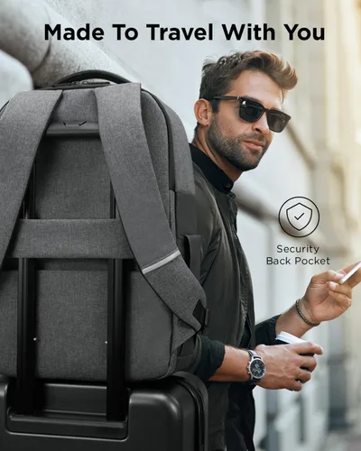 Vista 4 de Lenovo Mochila para laptop de 15.6 pulgadas (B200) – Bolsa acolchada para tableta y computadora de 16 litros con 6 bolsillos – Mochila delgada