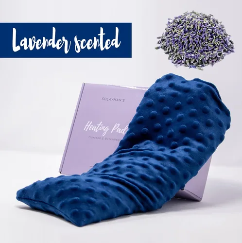 Vista 7 de Almohadilla térmica para microondas con aroma a lavanda para cuello y hombros, almohadilla térmica inalámbrica con peso, gran regalo de relajación