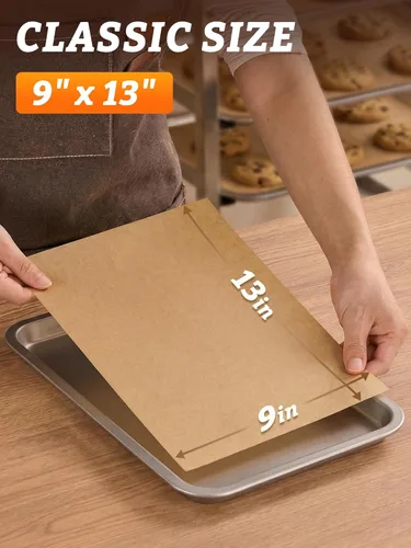 Vista 2 de SMARTAKE 400 hojas de papel pergamino para hornear, 9 x 13 pulgadas, antiadherente, precortado, para hornear, asar a la parrilla, freidora de aire