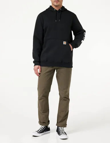 Vista 5 de Carhartt Sudadera holgada para hombre, de densidad media, con logotipo y gráfico en la manga