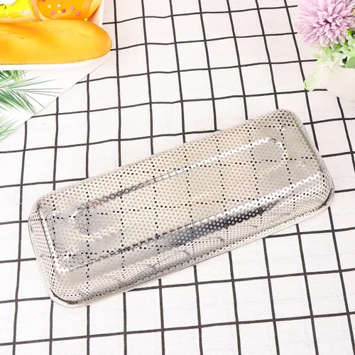 Vista 9 de Stainless Steel Kitchen Drain Basket Silver S Multi-purpose Fruit Vegetable Holder and Rice Sieve Over-sink Storage and Draining Basket for Home