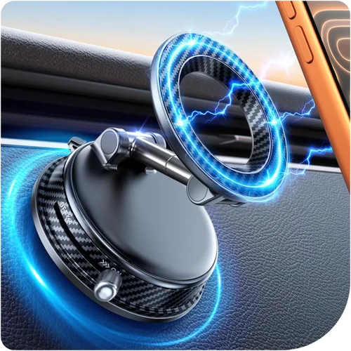 Soporte de teléfono de coche mejorado para Magsafe [98 libras de succión más fuerte y 2400 gf magnético] Soporte magnético de teléfono al vacío para