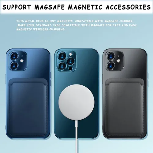 Vista 6 de Anillos universales de metal, anillo magnético para funda de teléfono y carga inalámbrica, compatible con iPhone 17/Air/16/15/14/13, Galaxy Blanco