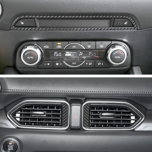 Vista 2 de YAMUDA Compatible con adhesivo decorativo de fibra de carbono de protección interior para Mazda CX-5 2017-2022 (23 piezas)