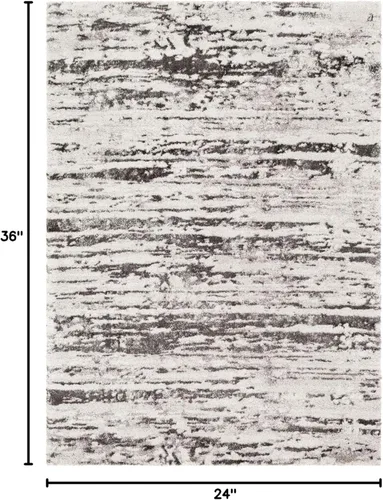 Vista 26 de Livabliss Lamarque - Alfombra moderna de pelo largo, 2 x 3 pies, gris/marfil