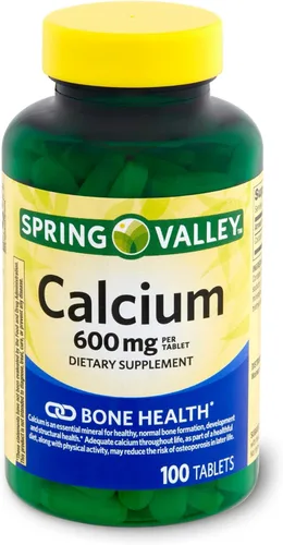 Spring - Valley Calcio 600 mg Natural Bone Health Calcio - 100 Tabletas Paquete de 3