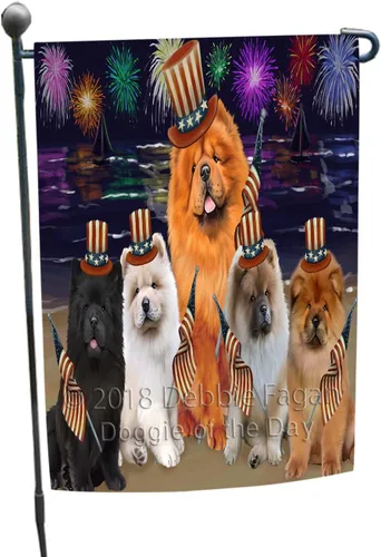 Doggie of the Day Chow Chow Dogs Garden Flags - 4th of July Independence Day - Double Sided- Yard Porch Lawn Spring Decorative Gift - Home Decor 12