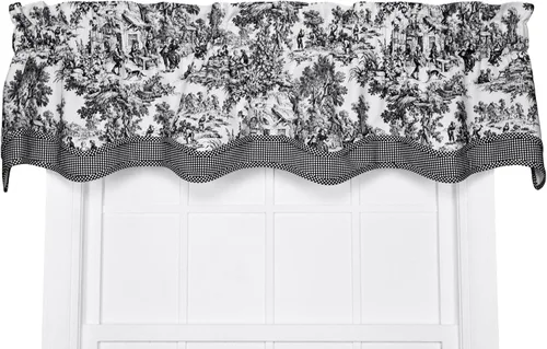 Vista 10 de Victoria Park Toile Cenefa de Cortina de Ventana Estilo Sastre, Negro