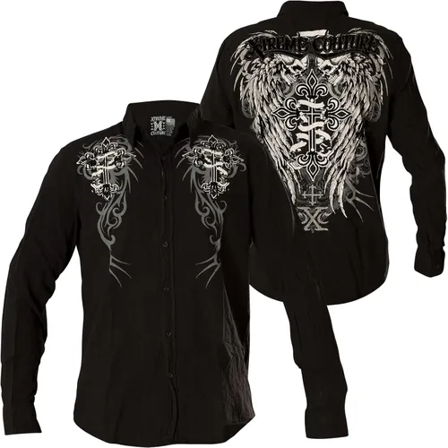 Vista 3 de Xtreme Couture Affliction - Camisa con botones para hombre, diseño de Kings Fall