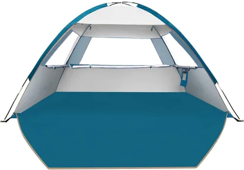 Vista 11 de COMMOUDS Carpa de Playa con Sombra Solar para 3/4-5/6-7/8-10 Personas, Refugio Solar de Playa con Toldo UPF 50+, Liviana, Fácil de Instalar