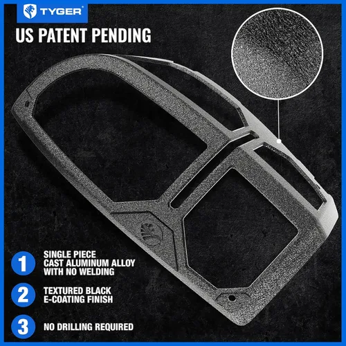 Vista 5 de Tyger Auto Pauldrons - Fundas protectoras de luz trasera de aleación de aluminio fundido de alta calidad compatibles con Toyota Tacoma 2016-2023