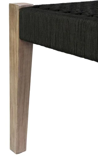 Vista 7 de Armen Living Camino - Banco de comedor para interiores y exteriores en madera de eucalipto y cuerda de carbón Carbón vegetal