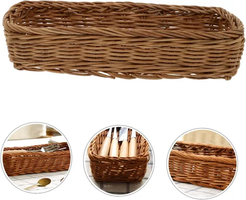 Vista 3 de Zerodeko 1pc Sundries Storage Tray Decor Silverware Storage Baskets Easter Egg Basket Desktop Basket Burger Basket Desktop Tray Creative Cutlery