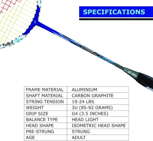 Vista 5 de YONEX Nanoray 7000I G4-2U - Raqueta de bádminton (azul)