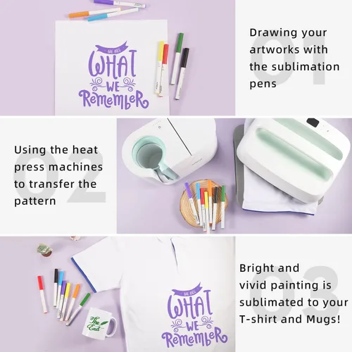 Vista 4 de Paquete de 12 bolígrafos infusibles compatibles con Cricut Maker 3/Maker 4/Maker/Explore 3/Explore 4/Air 2/Air, juego de bolígrafos de tinta