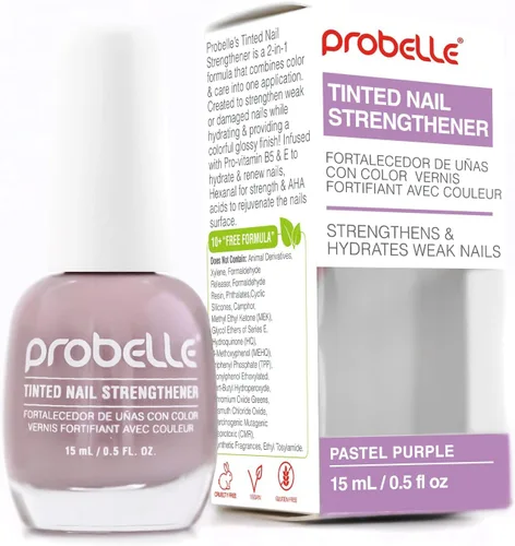 Probelle Fortalecedor de uñas tintado, tratamiento de fortalecimiento de uñas de color, crecimiento y reparación de uñas, detiene la descamación,