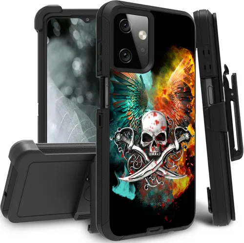 Vista 10 de Funda para Motorola Edge 2021 / Moto Edge 5G UW, protección resistente de 3 capas híbridas a prueba de golpes con funda de clip para cinturón