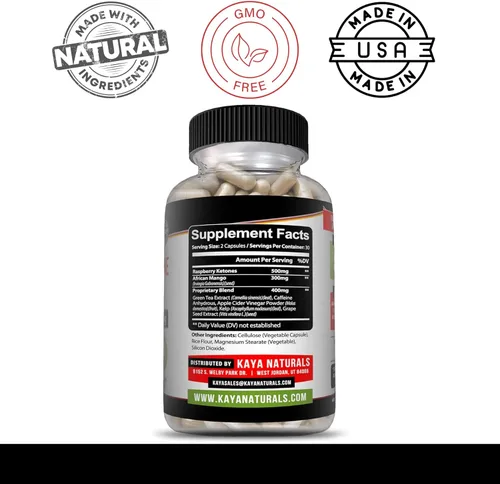 Vista 3 de Kaya Naturals Keto Diet Raspberry Ketone - Suplemento para perder peso, control del apetito, aumentar el metabolismo, 60