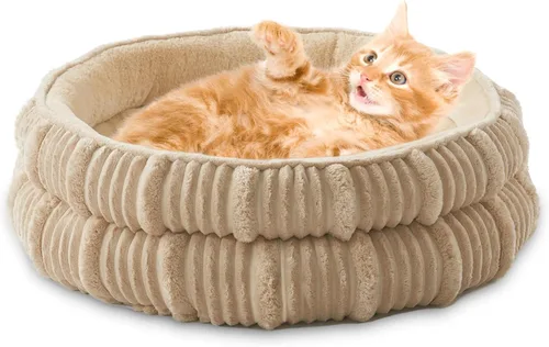Camas para gatos de interior, cama para gatitos, cama para perros de razas extra pequeñas, cama para cachorros, cama cómoda y duradera para Beige1