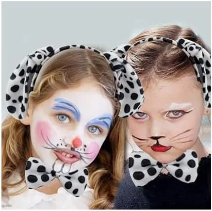 Vista 3 de McFadyon Costume Set with Dog Ear Headbands,Bow Tie,Tail for Christmas Halloween New Year Cosplay Costume or Party Decoration