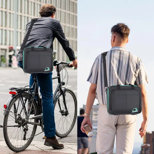 Vista 8 de PEKREWS Pool Ball Case, Padded Billiard Carrying Bag Travel Storage Box with Handle and Shoulder Strap, Pool Ball Holder for 17 or 12 Billiards