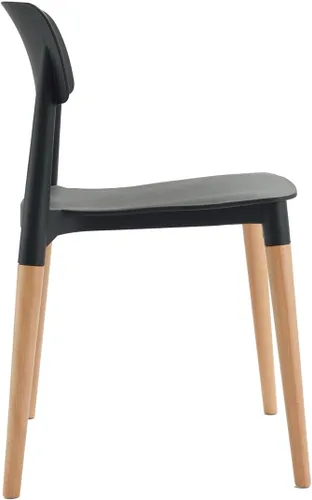 Vista 6 de Bel Dining Bistro Cafe Style - Juego de 2 sillas auxiliares minimalistas modernas (negro)