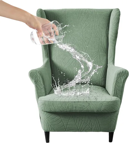 HAOYONG Fundas impermeables para silla con respaldo de ala, 2 piezas, elásticas, antideslizantes, de elastano, lavables, fundas protectoras para