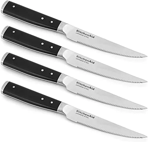 Vista 16 de KitchenAid Gourmet - Cuchillo utilitario forjado de triple remache de borde fino con cubierta de hoja de ajuste personalizado, 4.5 pulgadas