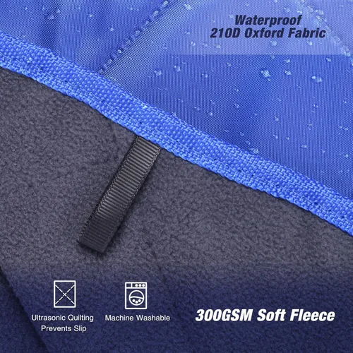 Vista 3 de REDCAMP Manta grande impermeable para estadio para deportes al aire libre, suave y cálida, manta de campamento de forro polar resistente al viento