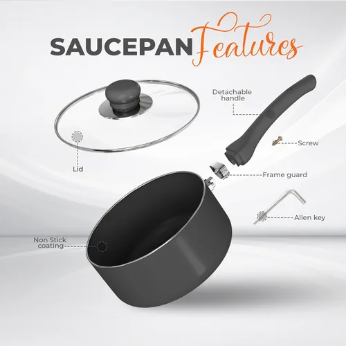 Vista 3 de Utopia Kitchen, olla antiadherente de 2 cuartos con tapa de cristal, multiusos, para el hogar, cocina o restaurante