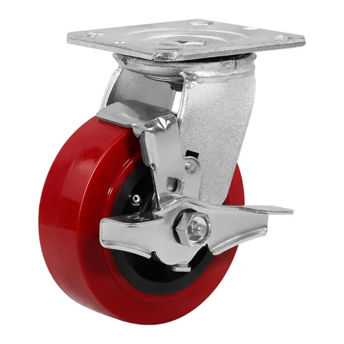 Vista 28 de Ruedas giratorias de 4 pulgadas resistentes, ruedas industriales con capacidad de carga de 600 libras, banda de rodadura de poliuretano en núcleo