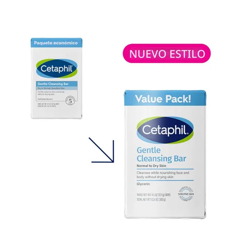 Vista 2 de CETAPHIL - Barra de limpieza suave, 4.5 onzas (paquete de 3), barra de limpieza nutritiva para pieles secas y sensibles, no comedogénica,