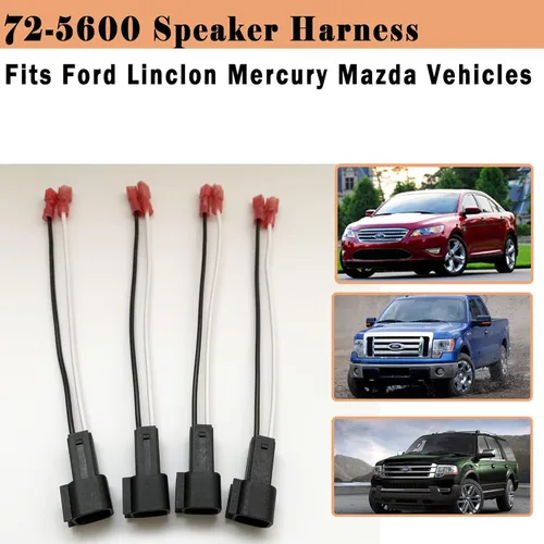Vista 2 de Paquete de 4 adaptadores de arnés de altavoz 72-5600 de repuesto para Ford F150 F250 Escape Mustang Lincoln Mazda adaptador de arnés de cableado