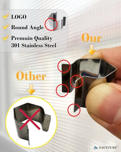 Vista 3 de Clips de instalación de puerta mosquitera – 10 clips de pantalla para volver a cribar y clips de retención de pantalla para ventana de patio