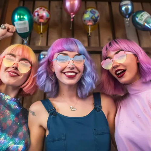 Vista 5 de Paquete de 12 lentes de sol sin montura en forma de corazón, para despedida de soltero