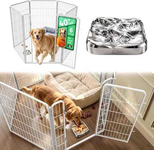 Vista 27 de FXW Homeplus Unleashed Corral para Perros de Interior - Juego Sin Estrés y Seguro, Resistente de 24 Pulgadas con 6 Paneles para Cachorros y Perros