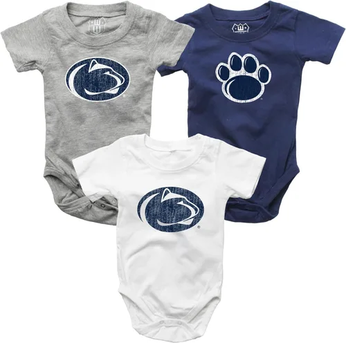 Vista 27 de Wes and Willy Baby College Team - Paquete de 3 mamelucos de algodón