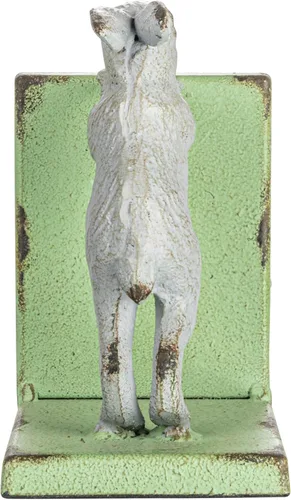 Vista 4 de Creative Co-Op Sujetalibros decorativos de metal fundido de 2 tonos, verde y gris, juego de 2