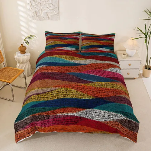 Vista 22 de Funda de edredón cuadrada azul, juego de ropa de cama de cuadrícula gris y blanca, funda de edredón moderna para decoración de habitación de niños