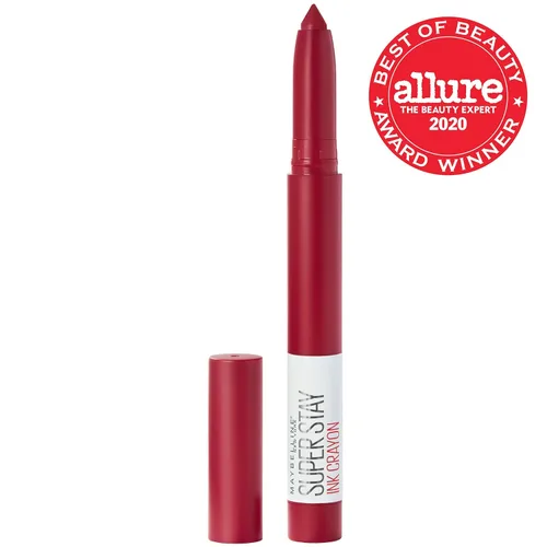 Vista 2 de Maybelline Super Stay Ink Crayon Lápiz labial, Crayón de labios mate con punta de precisión y afilador incorporado, larga duración hasta 8 horas