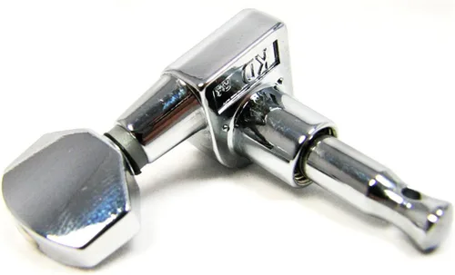 Vista 3 de Afinadores de engranajes sellados cromados para guitarras de caja de cigarros de 3 cuerdas, 2 izquierdas/1 derecha