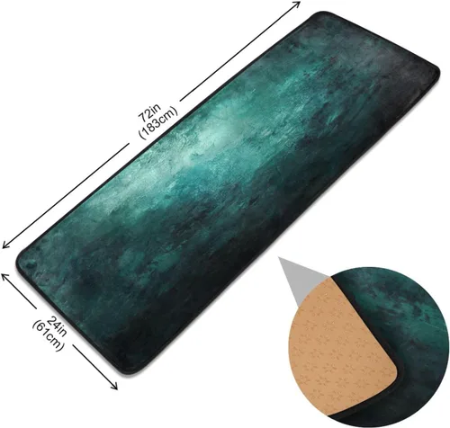 Vista 2 de YETTASBIN Hunter Green Texture Runner Rug, Non-Slip Large Floor Mat Anti Fatigue Area Rugs for Kitchen Bathroom Living Room Entryway Home Office