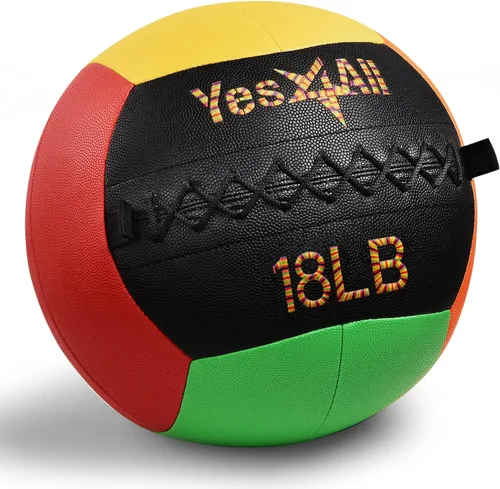 Vista 7 de Yes4All Bola de pared, bola de arena de hierro con peso de cuero suave para ejercicio multifuncional dinámico, 6 libras - 30 libras