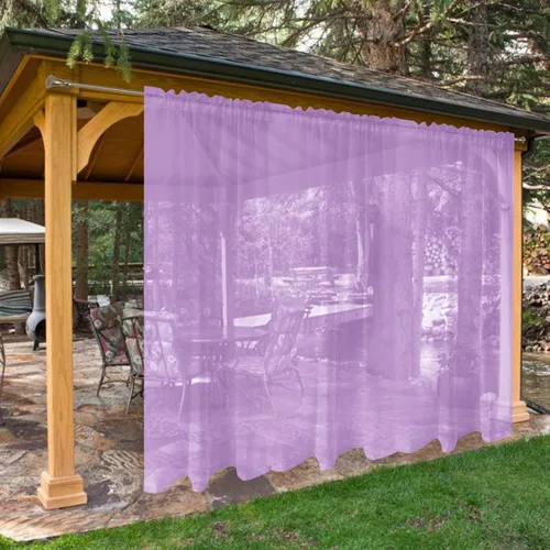 Vista 97 de SpaceDresser Cortinas traslúcidas impermeables para patio y exteriores – 2 paneles de cortina transparente con bolsillo para barra para sala