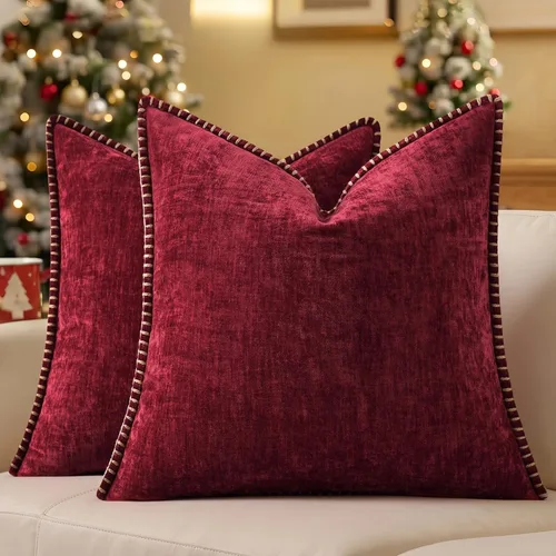 Vista 32 de decorUhome Juego de 2 fundas de almohada de felpilla suave y acogedora de otoño de 12 x 12 pulgadas, fundas decorativas modernas de terciopelo Aqua