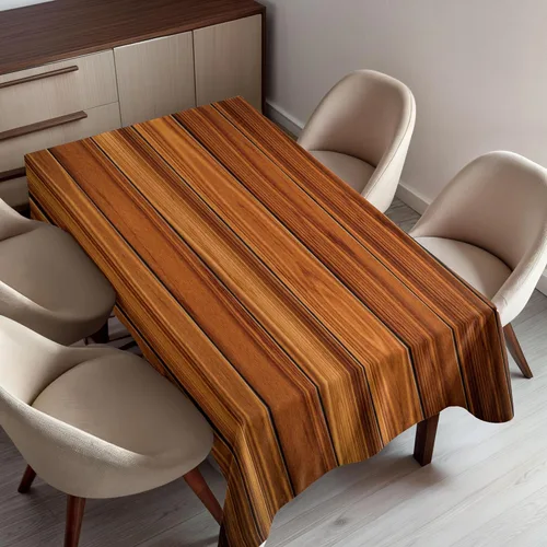 Ambesonne Mantel rústico, tablones verticales de madera con temática de cabaña y cabaña en el campo, mantel rectangular para comedor y cocina, 60 x