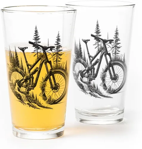 Vista 13 de Black Lantern Juego de 2 vasos de pinta con temática de la naturaleza, vasos de pinta en diseños únicos para entusiastas de la cerveza artesanal